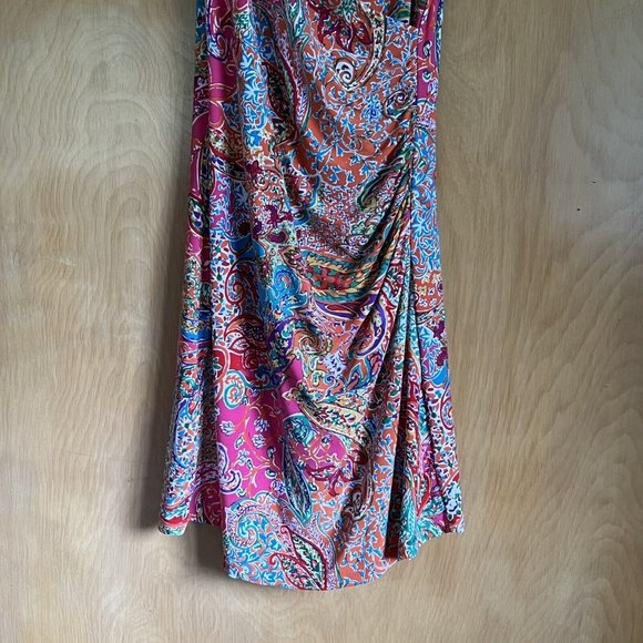 Lauren Ralph Lauren Womens Multicolor Paisley Floral Dress Size Petite Large - Picture 3 of 10